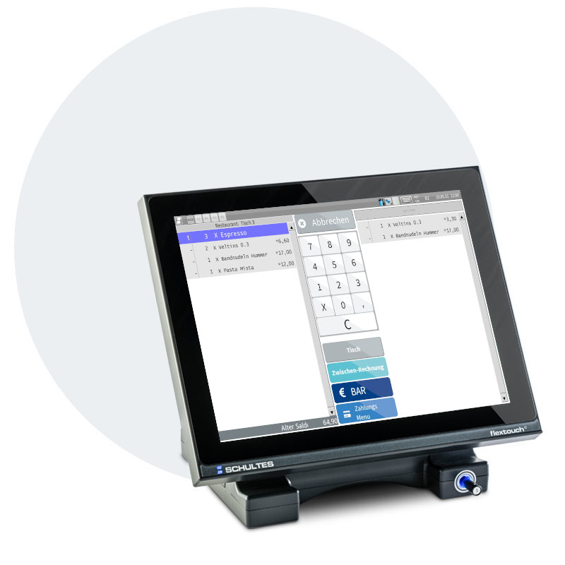 Kasse Tisch Split bluepos system Kassenbildschirm