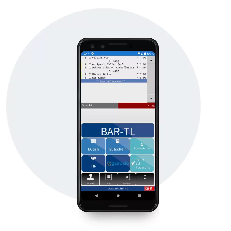 Smartphone mit bluepos Kassensystem